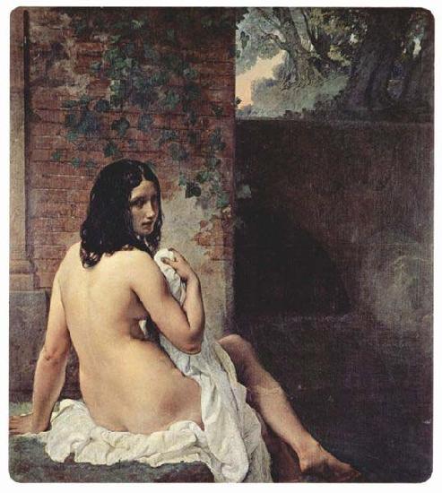 Francesco Hayez Bather viewed from behind oil painting image